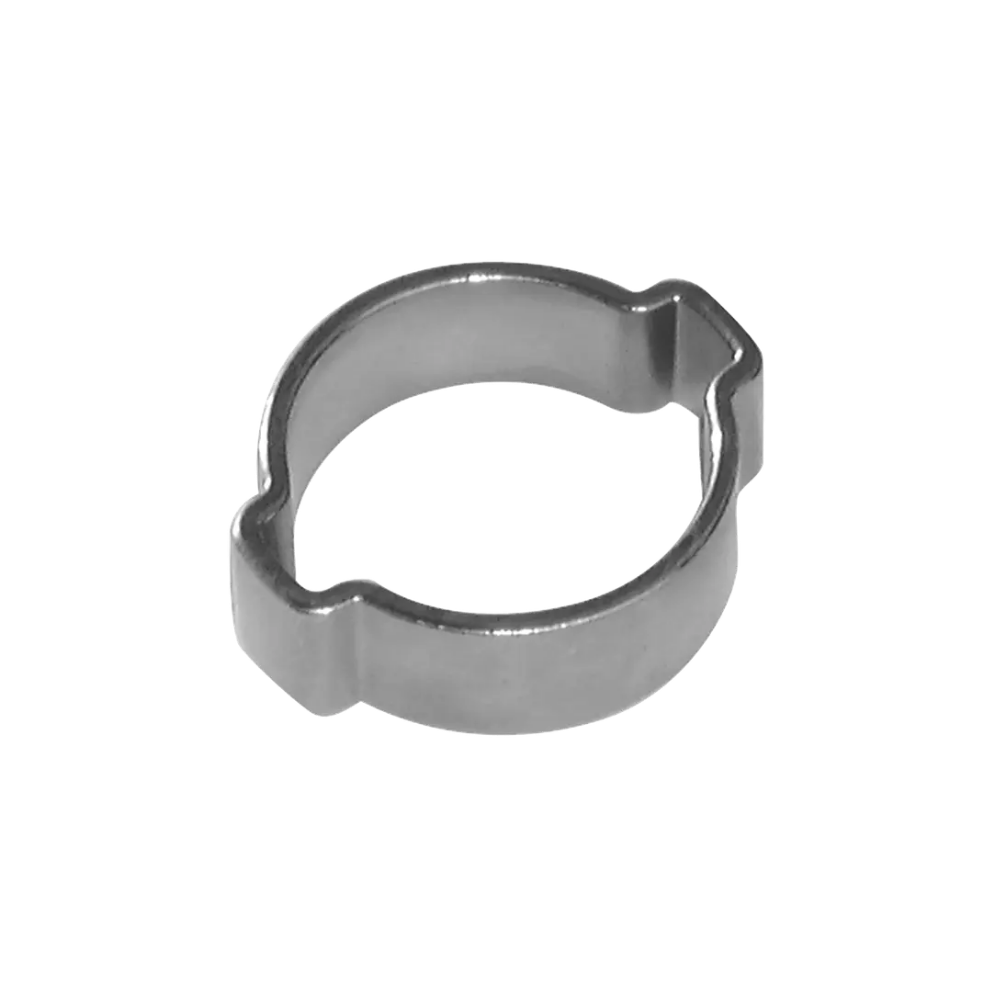 Grey Steel O Ring Pipe Clip on a white background