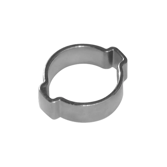 Grey Steel O Ring Pipe Clip on a white background