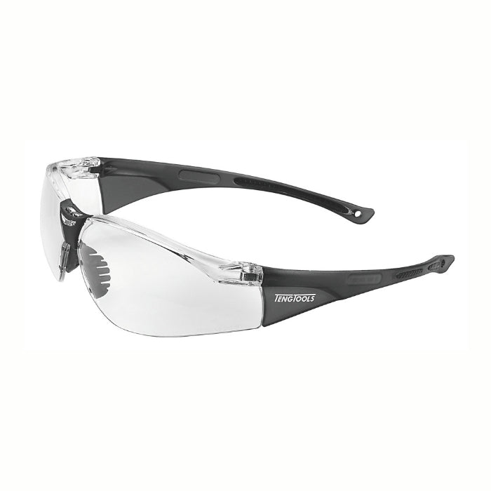 Clear Teng Tools Safety Glasses Sport Style on a white background