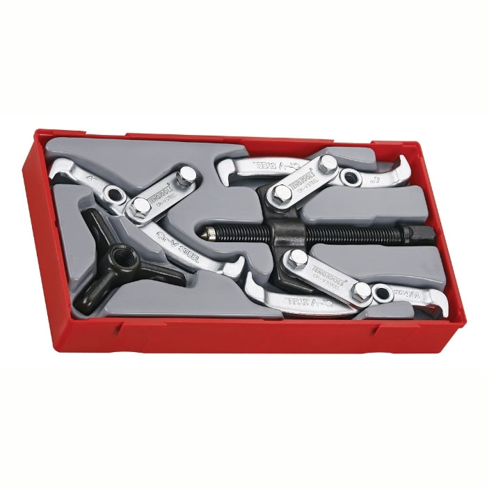 Teng Tools Puller Set 4 Pieces with grey and red carry case, on a white background