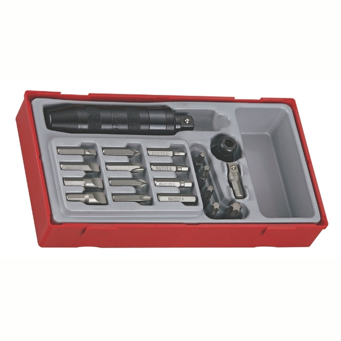 Teng Tools 1/2" Impact Driver Set 20 Pieces with grey and red carry case, on a white background