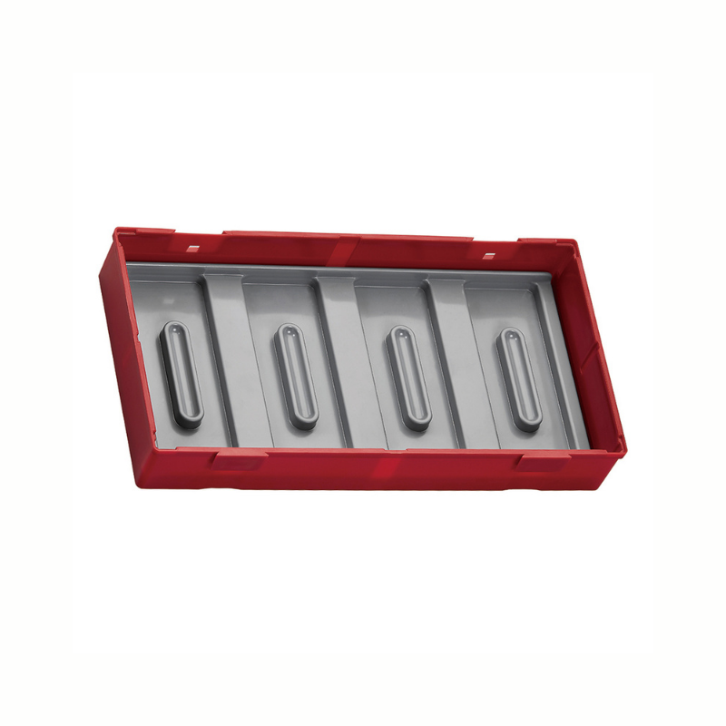 Red and Grey Teng Tools Empty Replacement Storage Trays, on a white background
