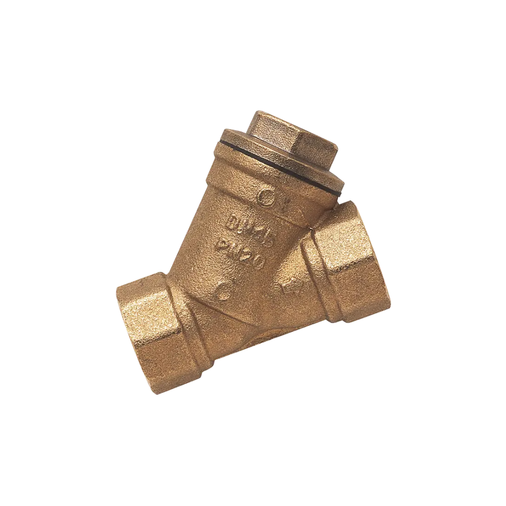 Gold Brass Female Y Brass Fitting on a white background