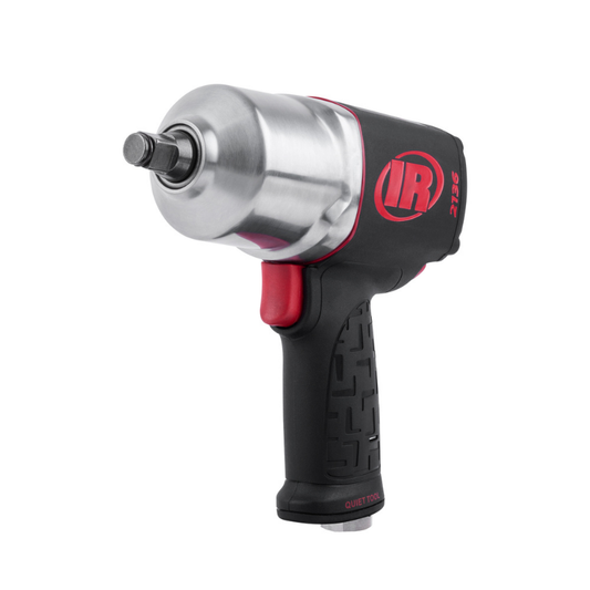 Black and Silver Ingersoll Rand Max Series Standard Pistol Impact Tool with red detailing and logo on the side, bare tool on a white background