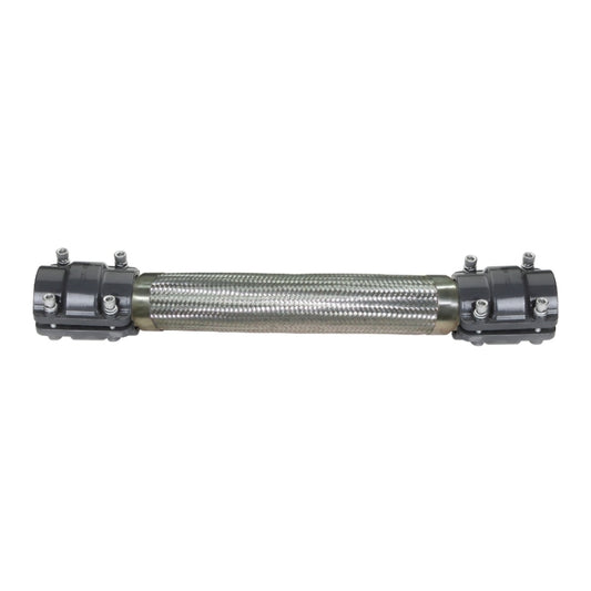 Silver Stainless Steel Airpipe Flexible Hose Connection hardware accessory, on a white background