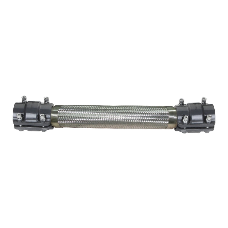 Silver Stainless Steel Airpipe Flexible Hose Connection hardware accessory, on a white background