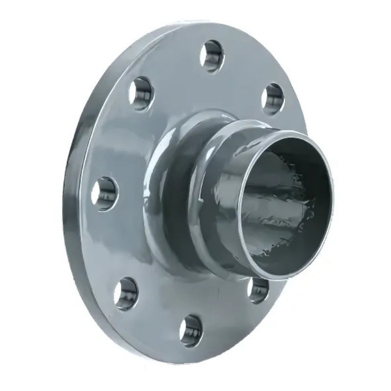 Grey Airpipe Equal Flange Pipe Connector Fitting and Support, on a white background  