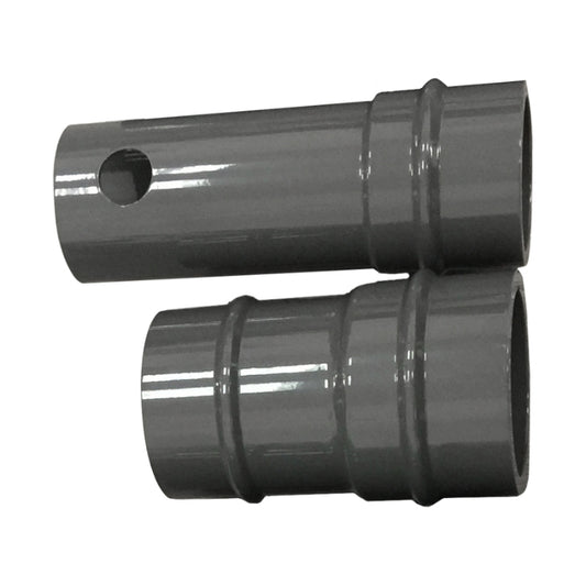Grey Plastic Airpipe Transition Adaptor, plumbing fitting and support, on a white background 