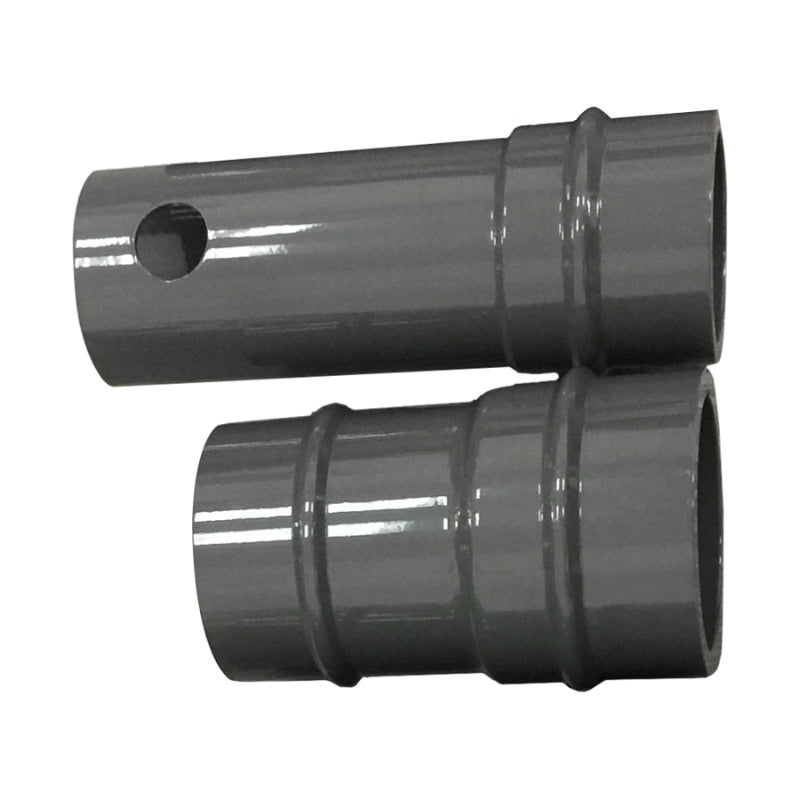 Grey Plastic Airpipe Transition Adaptor, plumbing fitting and support, on a white background 