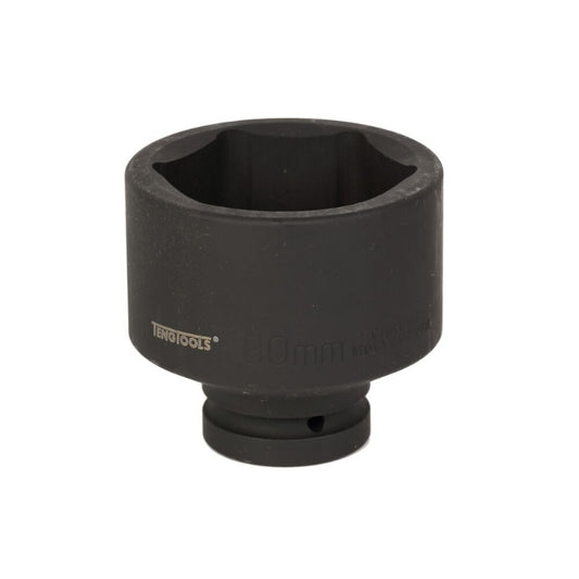 Black Teng Tools 1" Impact Socket with engraving of the tool details on the side, bare socket 