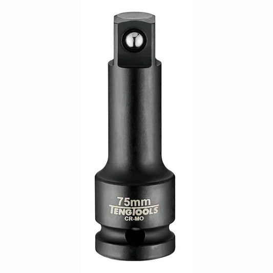 Black Teng Tools 1/2" Impact Extension Bar with engraving of tool details on the side, bare tool 