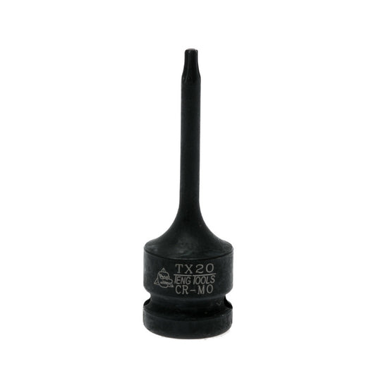 Black Teng Tools 1/2" TX Impact Socket with engraving of tool details on the side, bare tool 