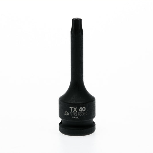 Black Teng Tools 1/2" TX Impact Socket with engraving of tool details on the side, bare tool 