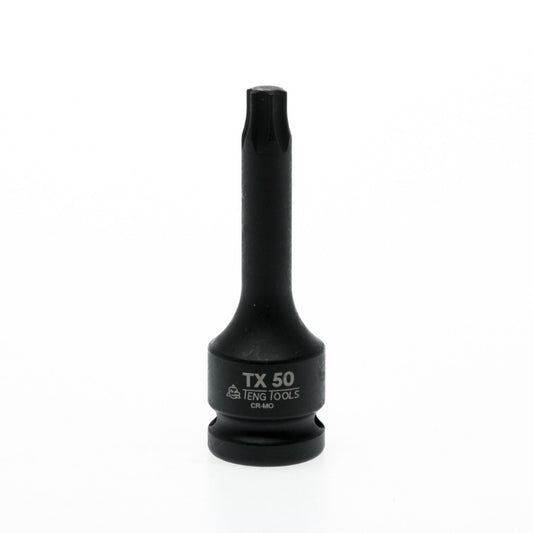 Black Teng Tools 1/2" TX Impact Socket with engraving of tool details on the side, bare tool 