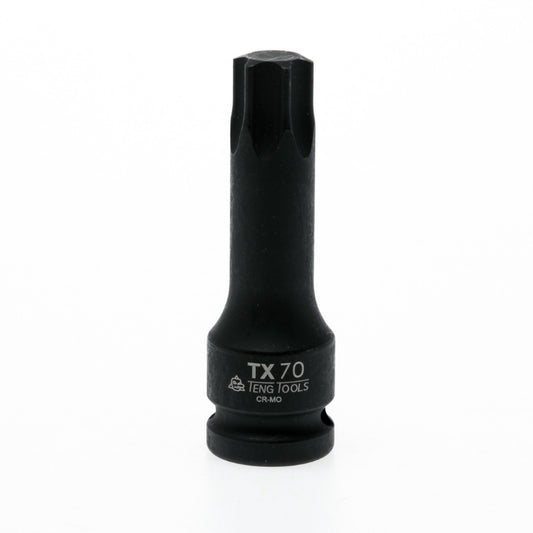 Black Teng Tools 1/2" TX Impact Socket with engraving of tool details on the side, bare tool 