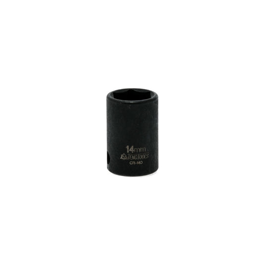 Black Teng Tools 3/8" Impact Socket with engraving of tool details on the side, bare tool 