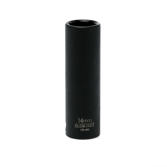 Black Teng Tools 3/8" Deep Impact Socket with engraving of tool details on the side, bare tool 