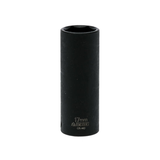 Black Teng Tools 3/8" Deep Impact Socket with engraving of tool details on the side, bare tool 