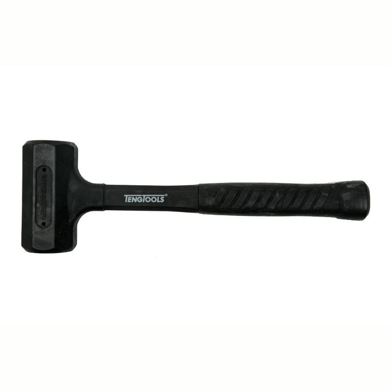Teng Tools Dead Blow Hammer with black handle and engraving of tool details on the side, on a white background