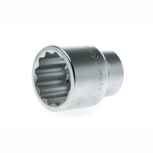 Silver Teng Tools 1" Socket 12 Point with engraving of tool details on the side, bare tool 