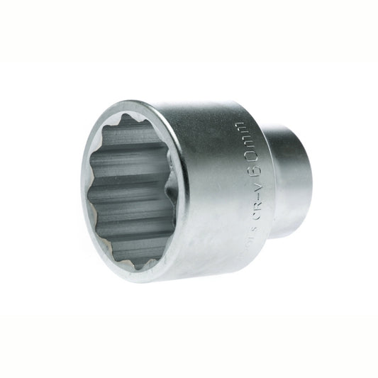 Silver Teng Tools 1" Socket 12 Point with engraving of tool details on the side, bare tool 