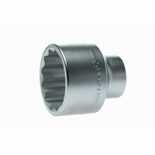 Silver Teng Tools 1" Socket 12 Point with engraving of tool details on the side, bare tool 