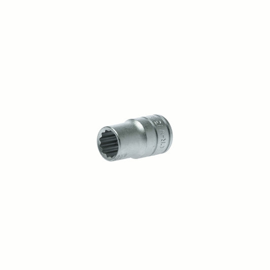 Silver Teng Tools 1/2" Socket 12 Point with engraving of tool details on the side, bare tool 