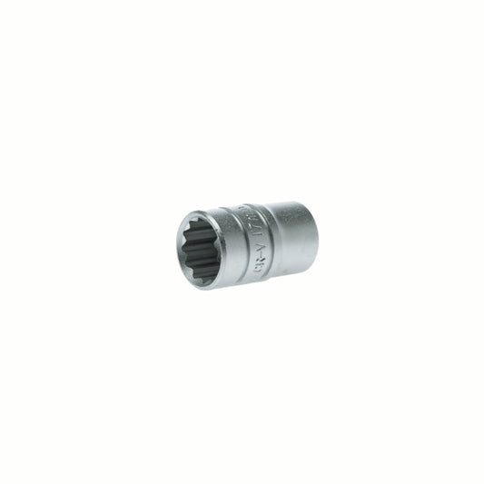 Silver Teng Tools 1/2" Socket 12 Point with engraving of tool details on the side, bare tool 