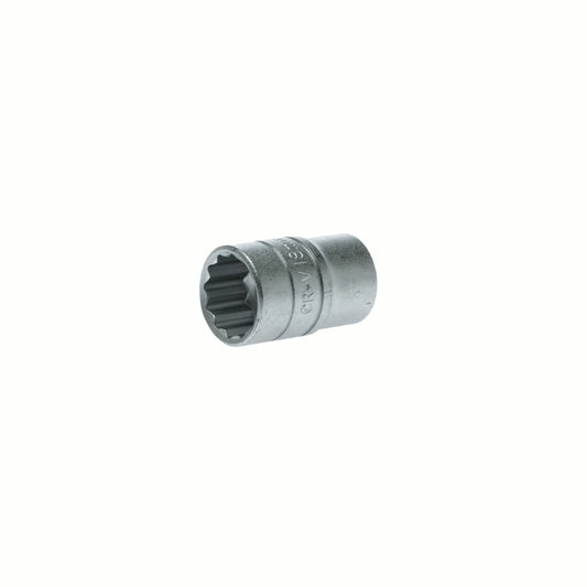 Silver Teng Tools 1/2" Socket 12 Point with engraving of tool details on the side, bare tool 