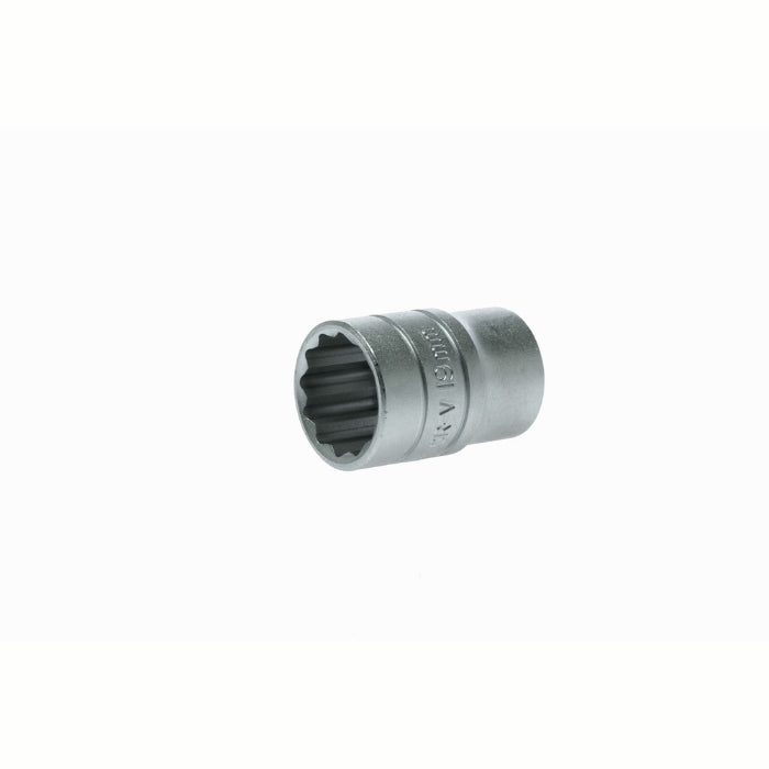 Silver Teng Tools 1/2" Socket 12 Point with engraving of tool details on the side, bare tool 