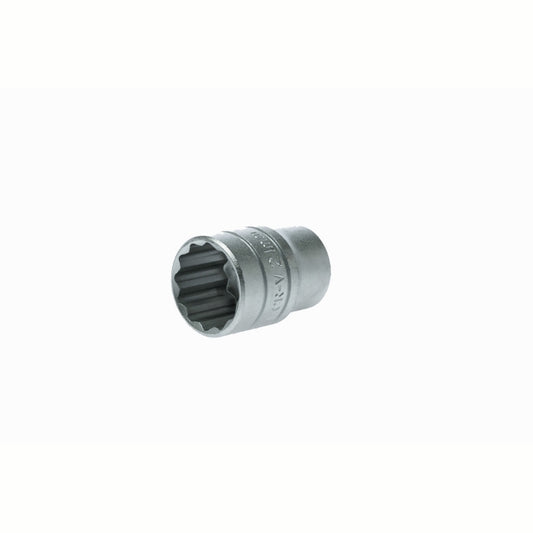 Silver Teng Tools 1/2" Socket 12 Point with engraving of tool details on the side, bare tool 
