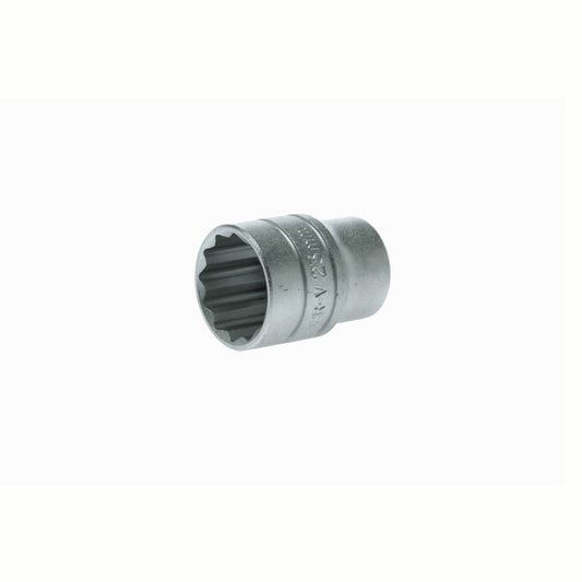 Silver Teng Tools 1/2" Socket 12 Point with engraving of tool details on the side, bare tool 