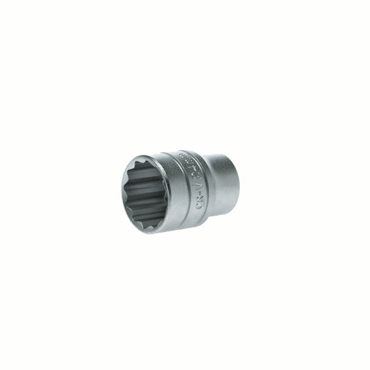 Silver Teng Tools 1/2" Socket 12 Point with engraving of tool details on the side, bare tool 