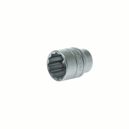 Silver Teng Tools 1/2" Socket 12 Point with engraving of tool details on the side, bare tool 