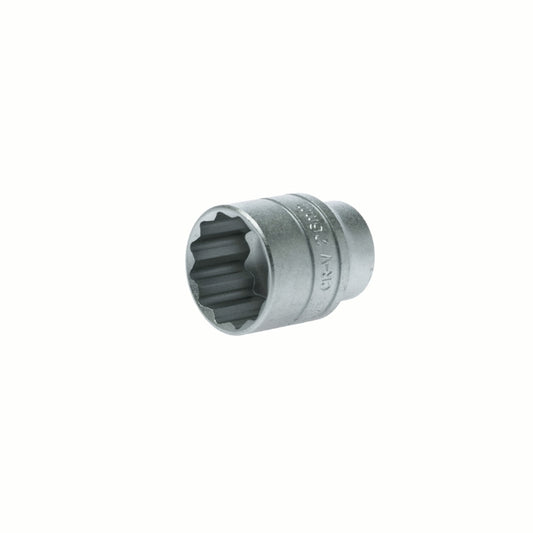 Silver Teng Tools 1/2" Socket 12 Point with engraving of tool details on the side, bare tool 