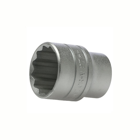 Silver Teng Tools 1/2" Socket 12 Point with engraving of tool details on the side, bare tool 