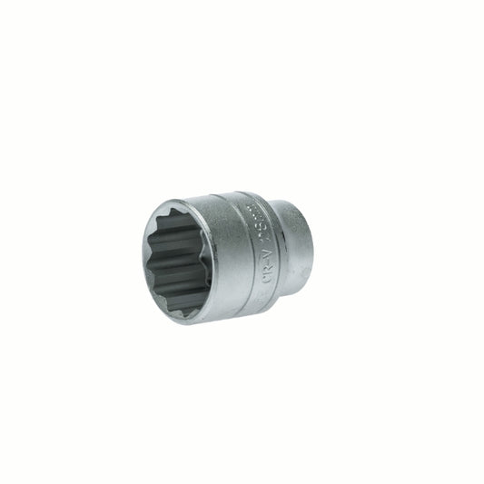 Silver Teng Tools 1/2" Socket 12 Point with engraving of tool details on the side, bare tool 
