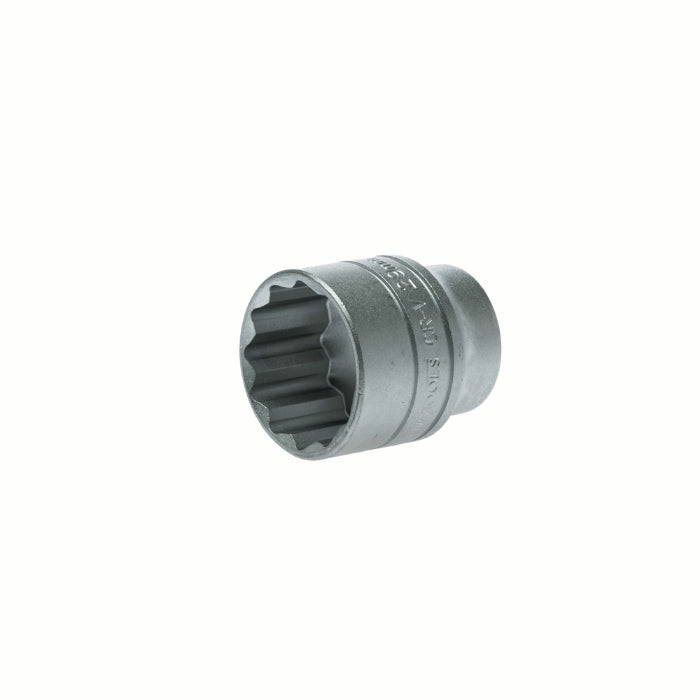 Silver Teng Tools 1/2" Socket 12 Point with engraving of tool details on the side, bare tool 