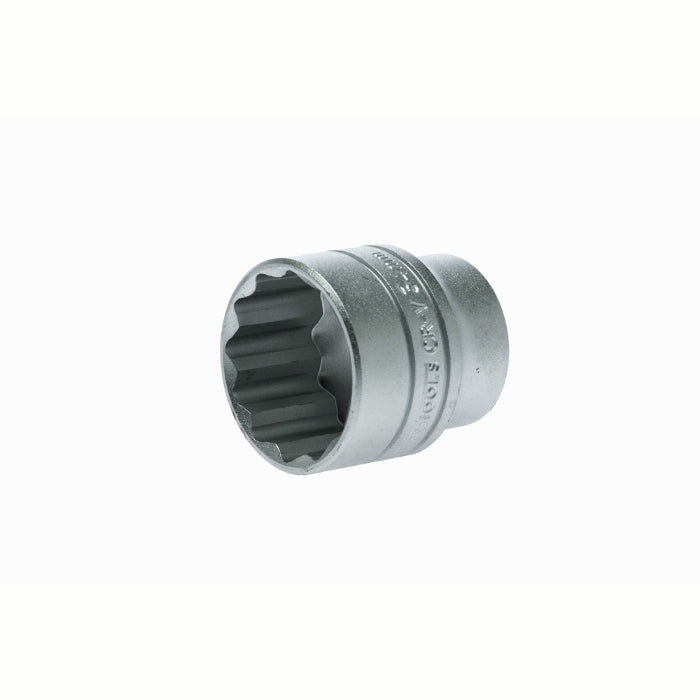 Silver Teng Tools 1/2" Socket 12 Point with engraving of tool details on the side, bare tool 
