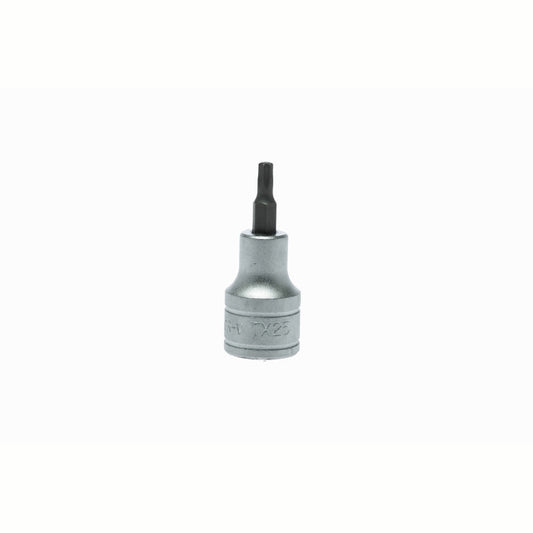 Silver and Black Teng Tools 1/2" Bit Socket with engraving of tool details on the side, bare tool 