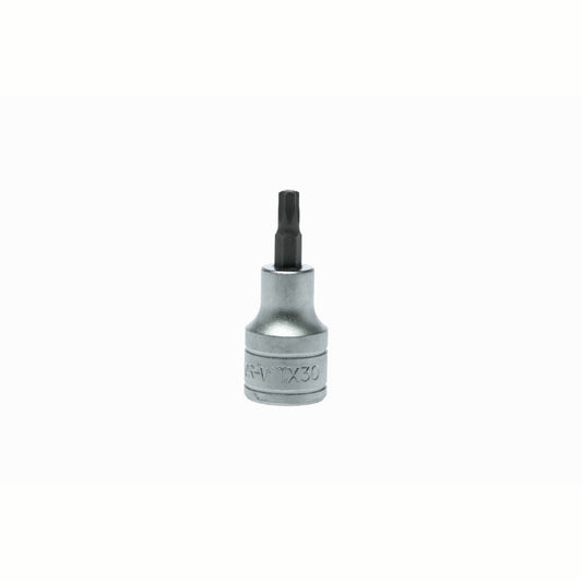 Silver and Black Teng Tools 1/2" Bit Socket with engraving of tool details on the side, bare tool 