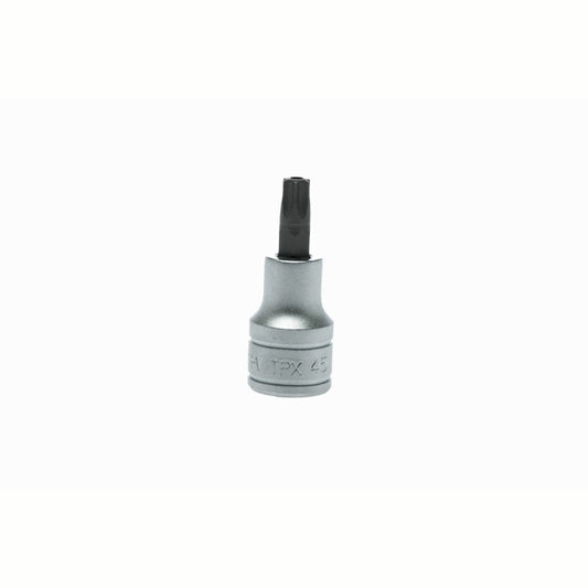 Silver and Black Teng Tools 1/2" Bit Socket with engraving of tool details on the side, bare tool 