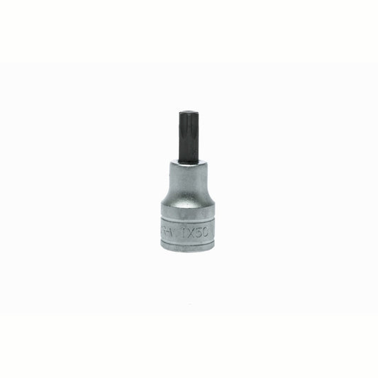 Silver and Black Teng Tools 1/2" Bit Socket with engraving of tool details on the side, bare tool 