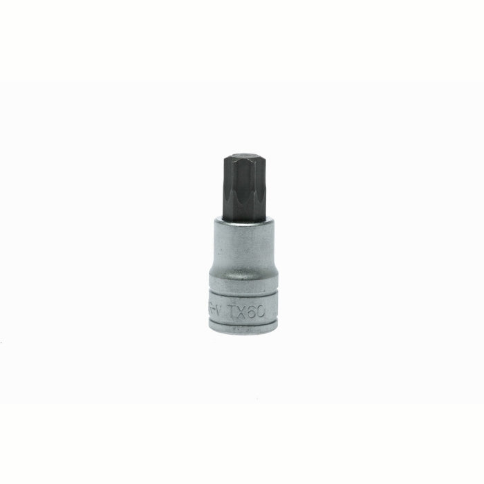 Silver and Black Teng Tools 1/2" Bit Socket with engraving of tool details on the side, bare tool 
