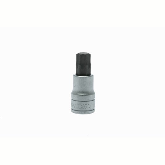 Silver and Black Teng Tools 1/2" Bit Socket with engraving of tool details on the side, bare tool 