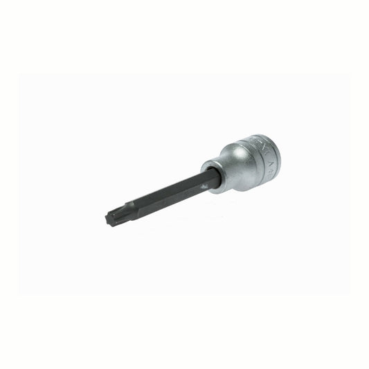 Silver and Black Teng Tools 1/2" Long Hex Bit Socket with engraving of tool details on the side, bare tool 
