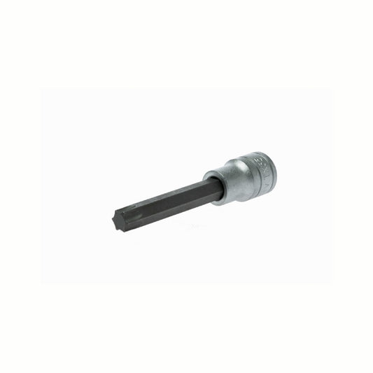 Silver and Black Teng Tools 1/2" Long Hex Bit Socket with engraving of tool details on the side, bare tool 