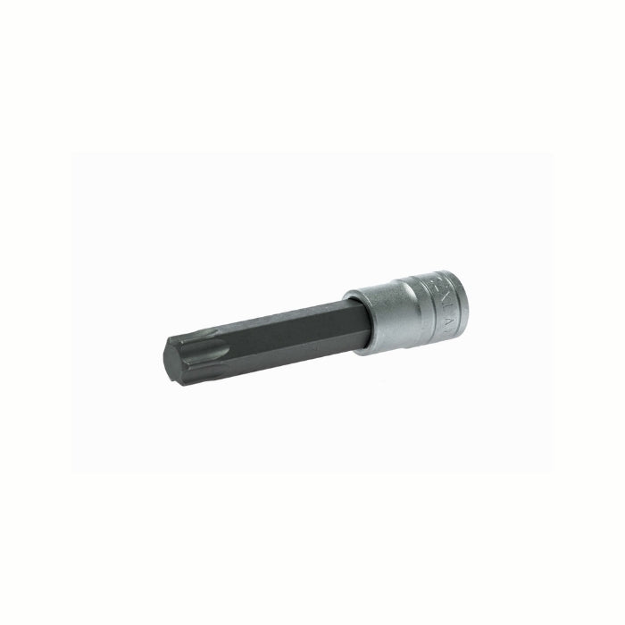 Silver and Black Teng Tools 1/2" Long Hex Bit Socket with engraving of tool details on the side, bare tool 