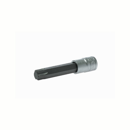 Silver and Black Teng Tools 1/2" Long Hex Bit Socket with engraving of tool details on the side, bare tool 