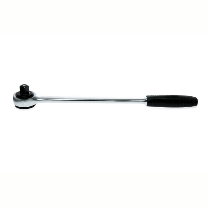 Silver Teng Tools Ratchet with black handle, bare tool on a white background 